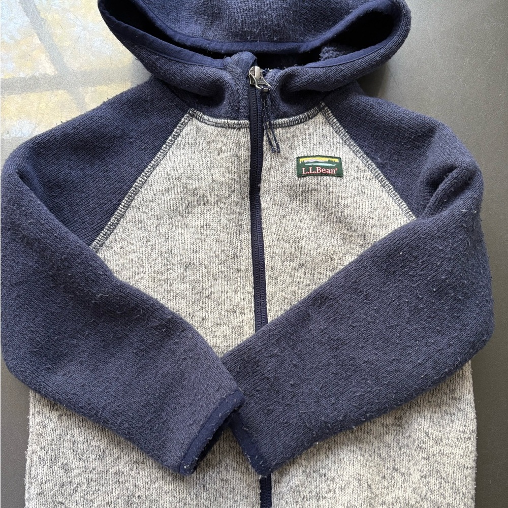 L.L. Bean Kids Hoodie in Navy and Gray